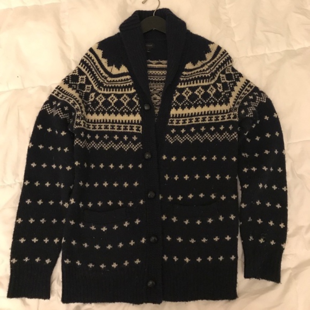 J. Crew Fair Isle shawl cardigan